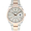 Datejust 36 Steel Everose Gold Fluted Silver Motif Dial NEW von Rolex