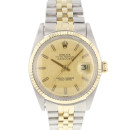 Datejust 36 Steel Gold Jubilee Fluted Linen Dial von Rolex