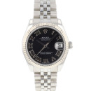 Datejust 31 Jubilee Fluted Black Roman Sunburst Dial von Rolex